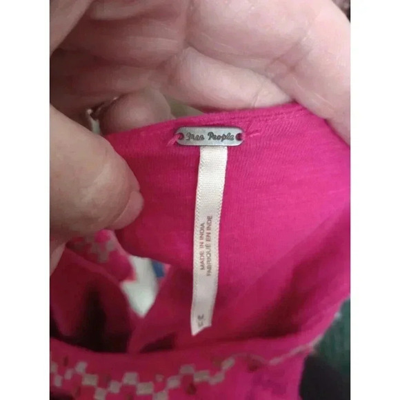 Free People Beaded Embroidered Tunic Tank Top Women Casual Boho Blouse Sz Medium - Picture 4 of 5